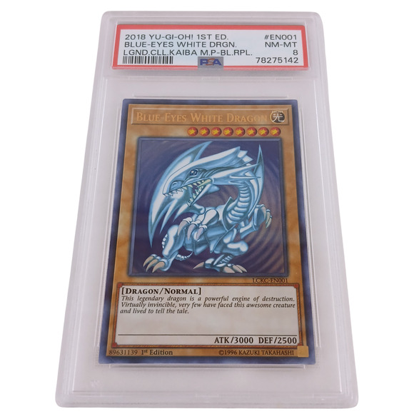 2018 Yu-Gi-Oh! Blue-Eyes White Dragon PSA 8 NM-MT – 1st Ed LCKC-EN001 Holo - Picture 1 of 2